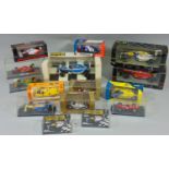 Mixed collection of boxed model racing cars including Onyx 1:24 5003, 5001 and 5005, 2x 1:43 Brumm