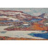 Alfred Hermann Helberger (German 1871-1946) coastal landscape, oil on canvas in the pointillist
