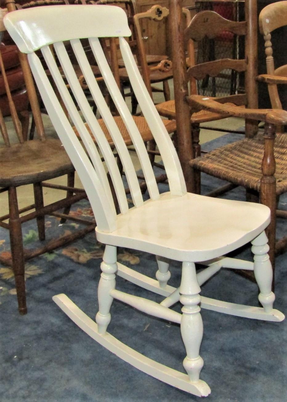 A set of three 19th century Windsor moulded bar back kitchen chairs with turned top rails, - Image 3 of 5