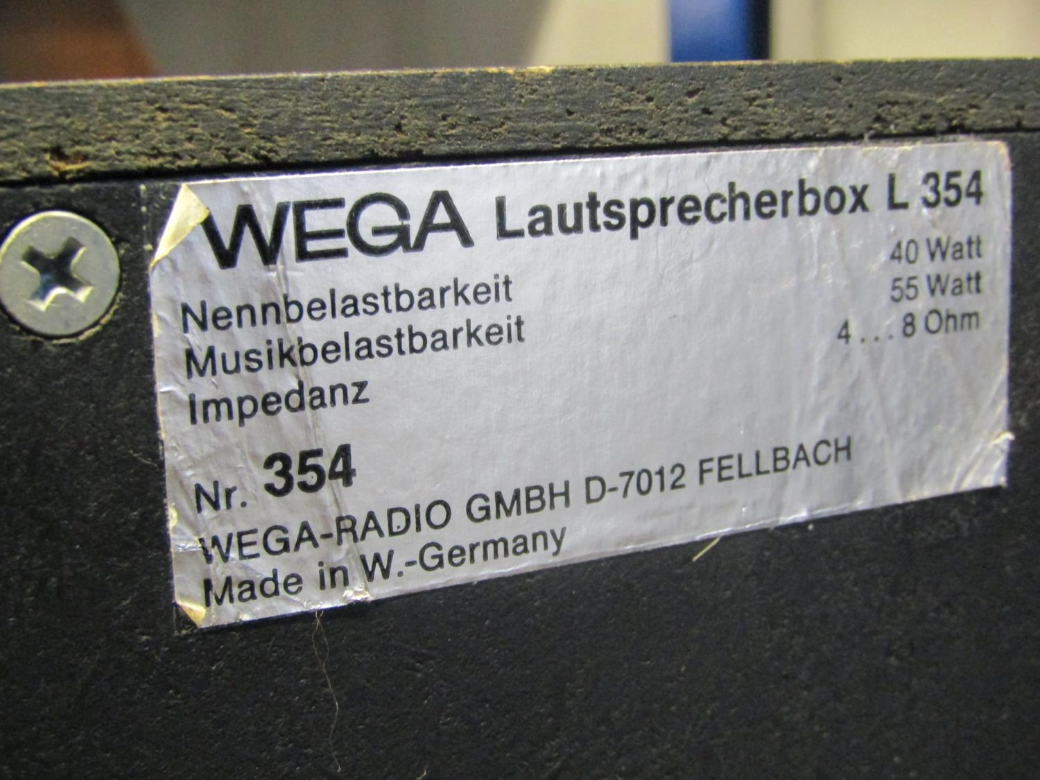 A pair of German Wega hi fi speakers nr.354 - Image 2 of 2