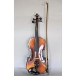 A Czechoslovakian students violin - Tatra by Rosetti with case and bow, (three quarter size)