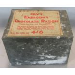 A sealed Fry's emergency chocolate ration (24 2oz milk sandwich blocks - the contents will remain in