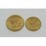 Sovereign and a half sovereign, each dated 1913 (2)