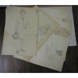 20th century British school, a collection of six pencil life drawings dating from the 1930s,