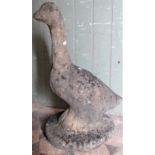 A reclaimed garden ornament in the form of a standing goose, 63cm high