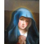 Early 20th century continental school - Bust length study of the Virgin at prayer, pastel on