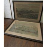 W P Hodges (British 19th century School), hare hunting, plates 1 and 2, coloured engravings on