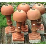 A run of five reclaimed terracotta balustrades (af) 44cm high