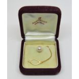 Mikimoto pearl tie pin with box