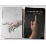 A collection of hardback good quality art books about Leonardo da Vinci and Michelangelo, with