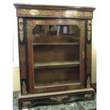 A good 19th century Boulle pier cabinet set within an ebonised frame, the front elevation enclosed