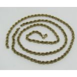9ct rope twist necklace for repair, 11.5g
