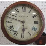 19th century mahogany dial clock with single train fusee movement, Poynter of Northfleet (