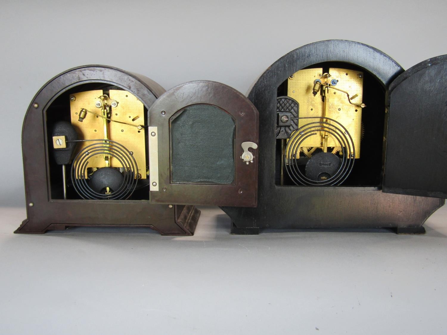 Three Smith two train vintage mantle clocks, one in bakelite together with a similar Enfield example - Image 3 of 3