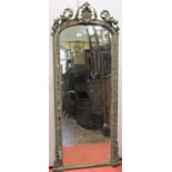 An early 19th century mahogany pier glass and table, the gesso framework with later painted