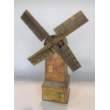 A good original example of a Huntley & Palmers biscuit tin in the form of a windmill with original