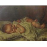 Lucette Elizabeth Barker (1816-1905) - Full length study of a reclining baby, oil on canvas,