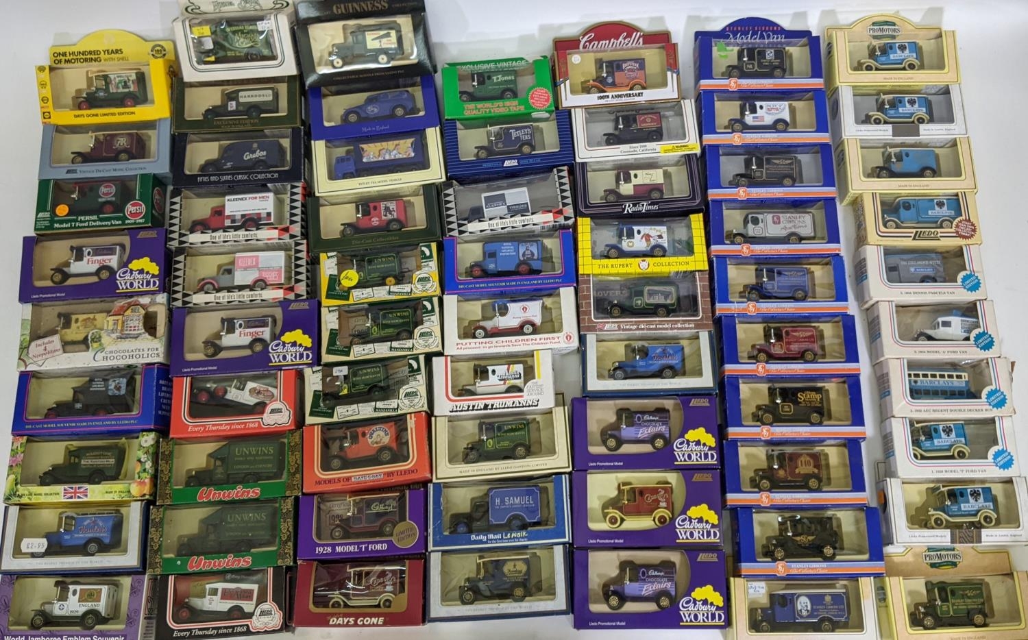 Collection of approx 70 boxed model vans advertising various businesses and brands including 9 for