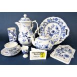 A quantity of German blue and white printed wares with stylised floral detail by Hutschenreuther,