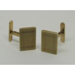 Pair of 1970s 9ct engine turned 'SwivLink' cufflinks, 13.2g