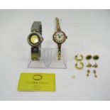 Vintage ladies 9ct cocktail watch, the champagne dial with Arabic numerals, currently running,