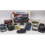 3 boxed kits: Airfix Mercedes 170 1:24 scale, Airfix MGB 1:32 and ' Build your own Porsche', all