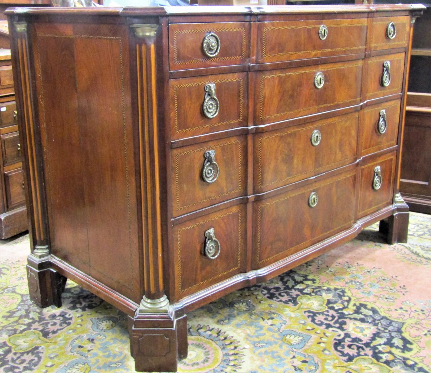 An 18th century Dutch commode of four long graduated drawers, with shaped front within fluted column - Image 2 of 10
