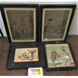 A set of five early 19th century humorous coloured engravings from the Musical Amateurs series after