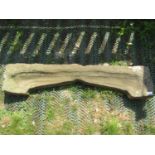 A reclaimed carved natural stone fireplace mantel or window mullion, 130cm wide