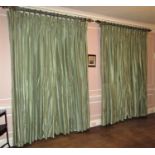 2 pairs of extra long bespoke made, good quality curtains, lined and thermal lined with goblet