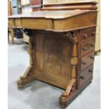 A good quality Victorian style mahogany davenport with shallow boxed hinged stationery compartment