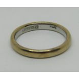 Yellow metal and platinum wedding ring stamped 'Fidelity', size K, 2.6g
