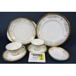 A collection of Royal Doulton Belmont pattern wares including twelve dinner plates, twelve dessert