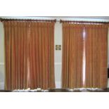 2 pairs of extra long bespoke made good quality curtains, lined and thermal lined with goblet