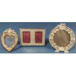 Three good quality silver applied photo frames to include a small silver applied tortoiseshell