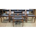 A set of five Mackintosh low backed dining chairs model number 9943 with moulded frames, upholstered