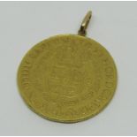 Mexico, Philip V 8 escudos gold coin dated 1743, 3.5cm diameter approx, 27.2g