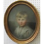 J F Dauton (early 20th century school), a bust length portrait of a blue eyed young boy in sailor