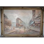 *Hamilton (20th century) - Parisian street scene, signed, oil on canvas, 50 x 76, framed