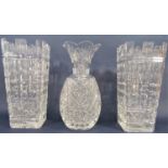 Waterford crystal twelve inch UK Guild Millennium vase x 2 with original box, together with
