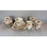 A Grafton China tea service with floral detail, for eight (incomplete - overall to make 7 place