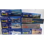 Collection of 8 model aircraft kits, 1:144 scale of civil aircraft, all believed to be complete,