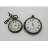 Good quality Victorian silver single fusee pocket watch by R Showering of Bristol, the enamelled