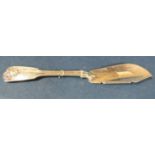 Victorian silver fiddle thread kings husk butter knife, maker Chawnor & Co, London 1849, 19 cm long,