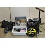 One lot of good quality contemporary cycling equipment to include a pair of Bontrager race lite,