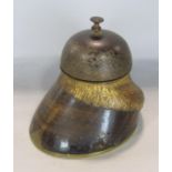 A table bell let into the hoof of a cavalry horse - Rory O'Mhor India 1909, France 1914-15 - with