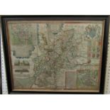 John Speed (British 1552-1629) - An antique hand coloured engraved map of Gloucestershire, with
