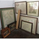 A set of four early 19th century coloured engravings of hunting subjects 10 x 15/.5 cm approx in
