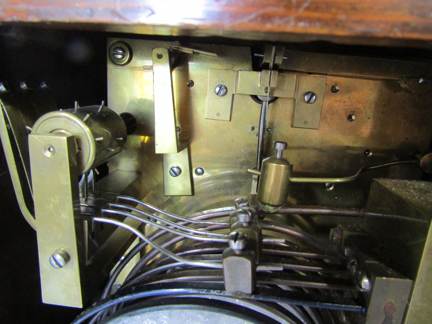 A 19th century walnut bracket clock enclosing a three train German movement with regulator, the - Image 6 of 7