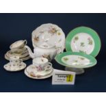 A collection of Royal Crown Derby - Derby Posies pattern tea wares comprising teapot, milk jug,